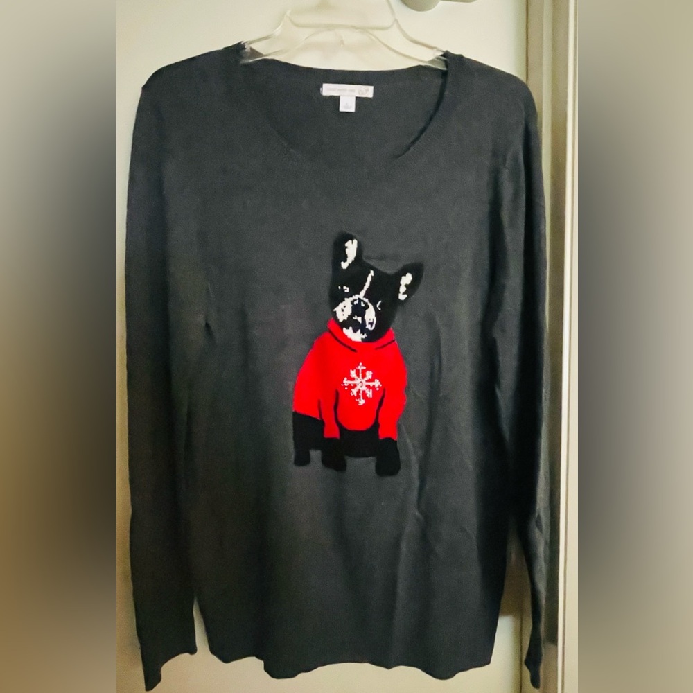 WESTPORT 1962 French Bulldog Sweater, Lg. GUC